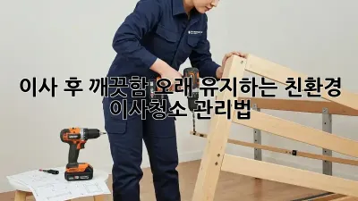 이사 후 깨끗함, 오래 유지하는 친환경 이사청소 관리법